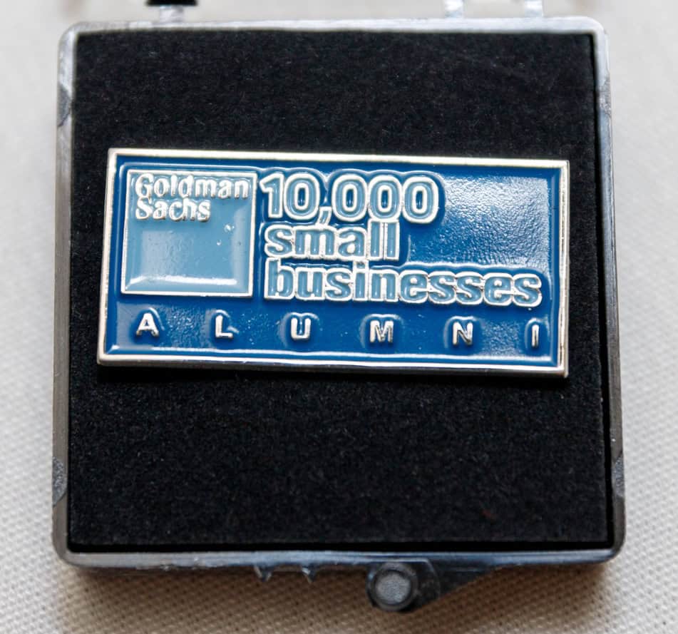 Pin presented to graduates of the 10,000 Small Businesses program
